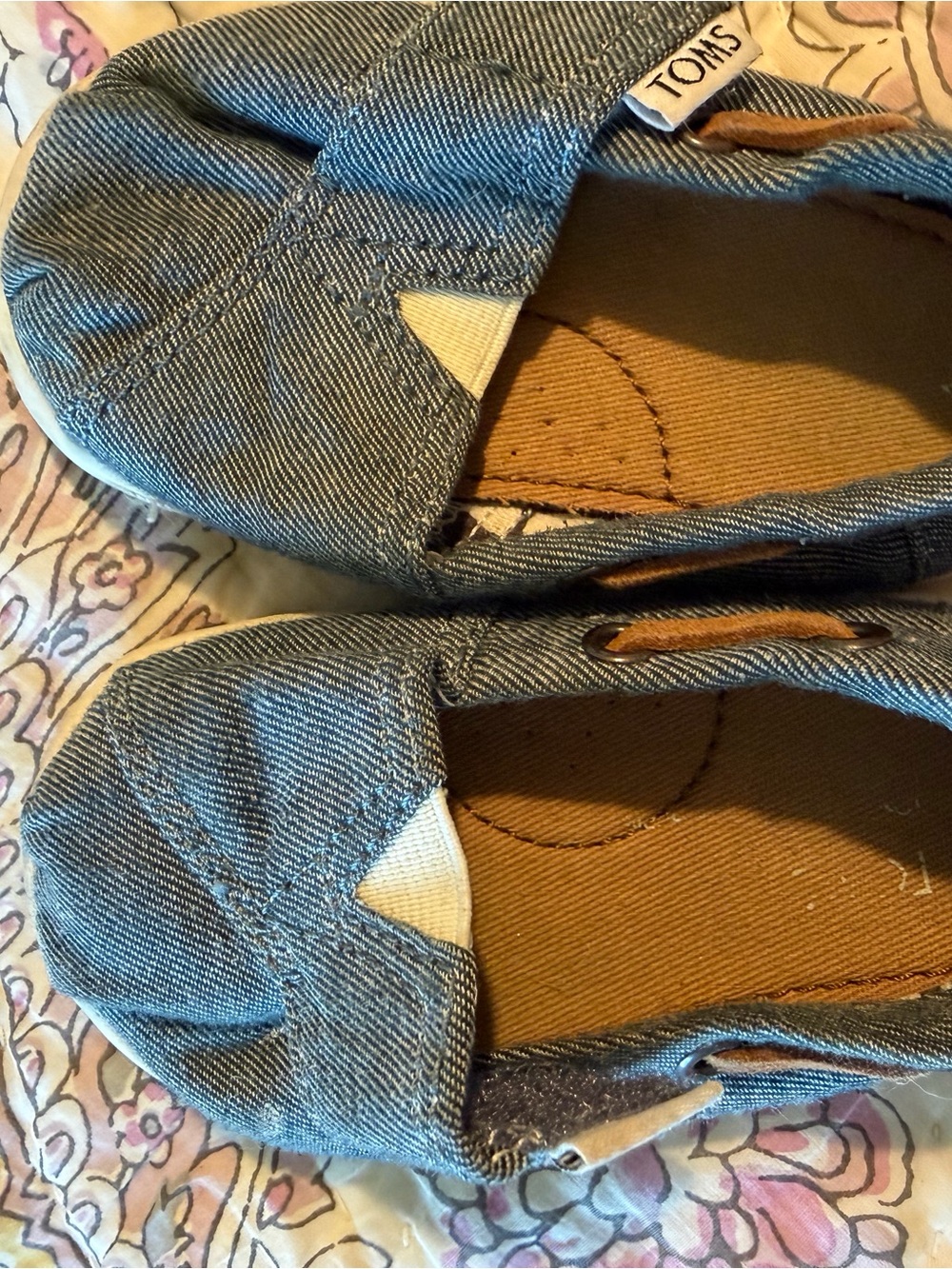 Toms Kids Slip-On Canvas Shoes in Denim Blue